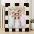 thumbnail image 2 of Concepts 8x10 Picture Frame – Black & White Checkered Retro Design with Gold Border, Enameled Finish, and HD Clear Glass. Durable frame for wall mounting or tabletop display, 2 of 7