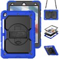 thumbnail image 1 of XYX For iPad 9th/8th/7th Generation 10.2 inch Case, 360 Rotating Shockproof Cover with Stand, Screen Protector, Shoulder Strap, Blue, 1 of 7