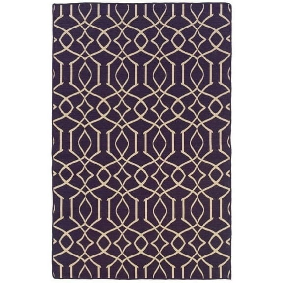 Hawthorne Collection 5' x 8' Hand Woven Irongate Wool Rug in Purple
