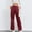 Wine, variant on Royisotas Trousers Women Pants Casual High Waist Fall Striped Flat Front Pants with Pockets Button Straight-Leg