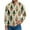 Khaki, variant on Men's Casual Style Christmas Print Loose Fit Henley Shirt Long Sleeve Top for Relaxed Comfort, Holiday Themed Casual Wear for Men,Black,L