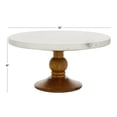 thumbnail image 4 of DecMode 12" x 6" White Mango Wood Decorative Stand with Wood Base, 1-Piece, 4 of 7