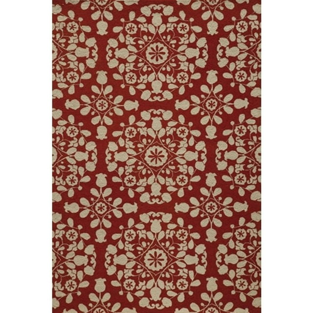 Momeni Suzani Crochet 2' X 3' Tapis de Laine Crocheté à la Main de Transition en Rouge