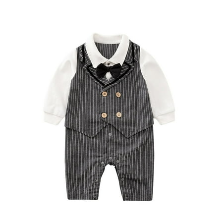 

Boys Bodysuits Autumn And Winter Baby Long Sleeve Small Suit Gentleman S Canonicals Romper