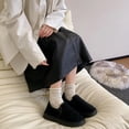 thumbnail image 2 of Xfvqtps Womens Velvet Moccasins Slip on Shoes Buckle Detail Low Heel Comfort Flat Shoes Plush Lined Winter Casual Indoor Outdoor Black, 2 of 9