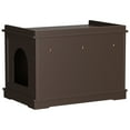 thumbnail image 4 of ZENY Double Door Cat Washroom Hidden Cat Litter Box Enclosure Storage Cabinet MDF Frame Pet Cat House, Brown, 4 of 10