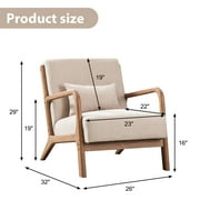 Bonzy Home Mid Century Modern Accent Chair, Beige