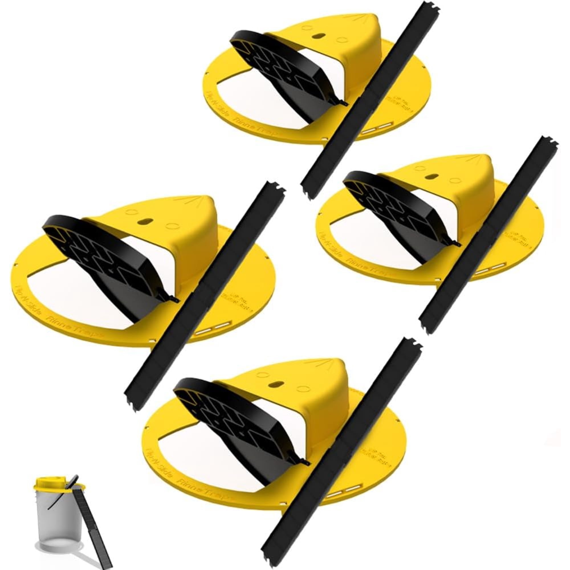 RinneTraps Original Flip N Slide Humane Bucket Lid Mouse Trap, 4 Count