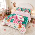 thumbnail image 3 of Manfei Reindeer Queen Comforter Set Christmas Comforter Sets Queen, Lavender Pink 3-Pieces 1 Comforter and 2 Pillowcases, Pink Reversible, 3 of 6