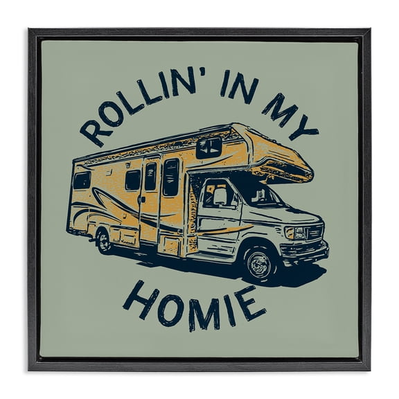 Stupell Industries Eclectic Rollin' In My Homie Black Floating Frame Canvas Art, 18 x 18, by Jedco Brands Inc.