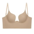 thumbnail image 1 of Push Up Plus Size Deep U Plunge Bra Multiway Clear Straps Low Back Cut Lingeries Newway CPDD, 1 of 5