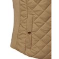 thumbnail image 4 of FashionOutfit Women's Solid Full Zip Up Closure Faux Shearing Lined Quilted Padding Hoodie Vest, 4 of 5