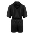 thumbnail image 4 of NMMUED Sweat Set for Women Sweatsuits Women 2 Piece Outfit Short Sets for Women Tracksuit for Women Short Sleeve Drawstring Hoodies and Lounge Sets with Pocket, Black L, 4 of 4
