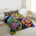 thumbnail image 3 of jejeloiu Colorful Vintage Aesthetic Twin Comforter Sets,Watercolor Flowers Floral Bedding Set For Adults Reversible 2 Pieces, 3 of 8