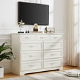 thumbnail image 4 of Bedroom dresser, 9 drawer long dresser with antique handles, wood chest of drawers for kids room, living room, entry and hallway, White, 47.56''W x 15.75''D x 34.45''H., 4 of 10