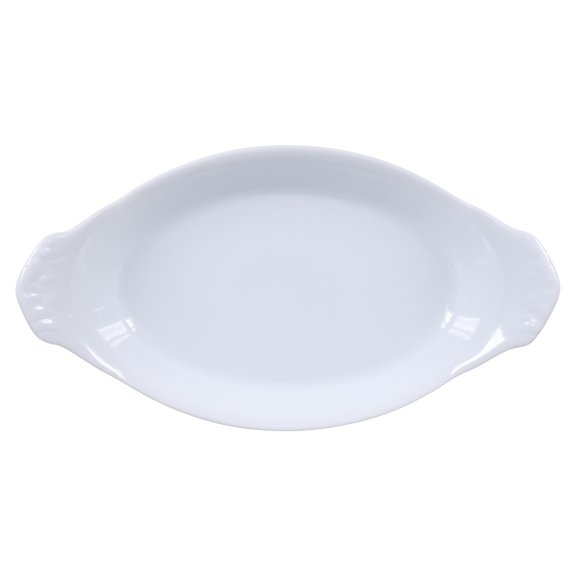 BIA Cordon Bleu Classic Bakeware, Oval Au Gratin Dish - Microwave, Oven & Dishwasher Safe - For Baking, Serving & Gifting, 10 oz White Porcelain - Great for Small Casserole Dish (10" x 5.25")