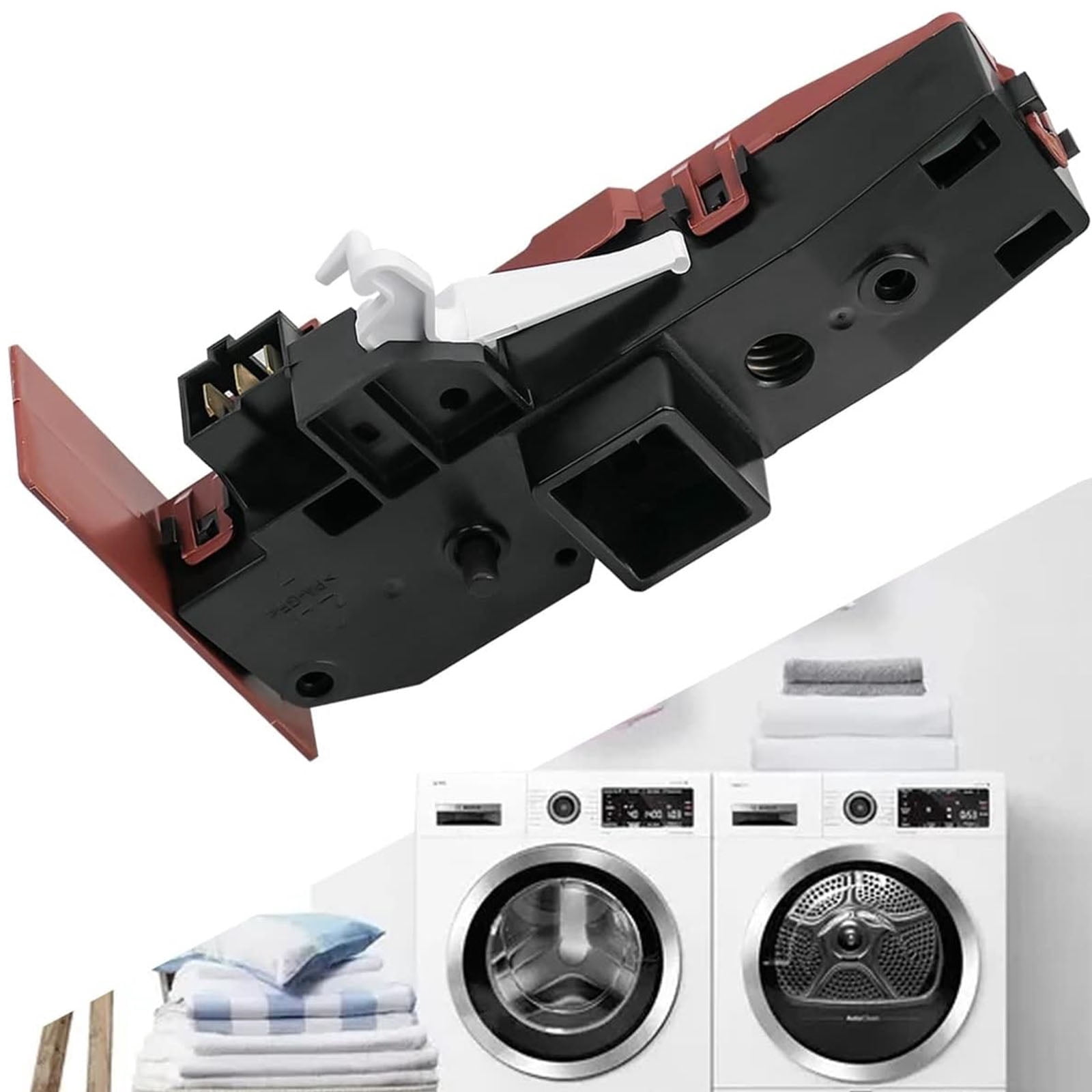 Washer Dryer Door Lock Switches Replacement Part Heavy Duty Plastic Texture Safety Lock Mechanism for Top Load Models