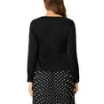 thumbnail image 3 of Allegra K Women's Sweetheart Neck Satin Long Sleeve Elegant Casual Work Blouse Top, 3 of 5