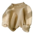 thumbnail image 2 of Visland Kids Knitwear ,Toddler Baby Girl Boy Solid Color High Elasticity Sweater Fall Winter Warm Long Sleeve Knit Sweater, 2 of 8