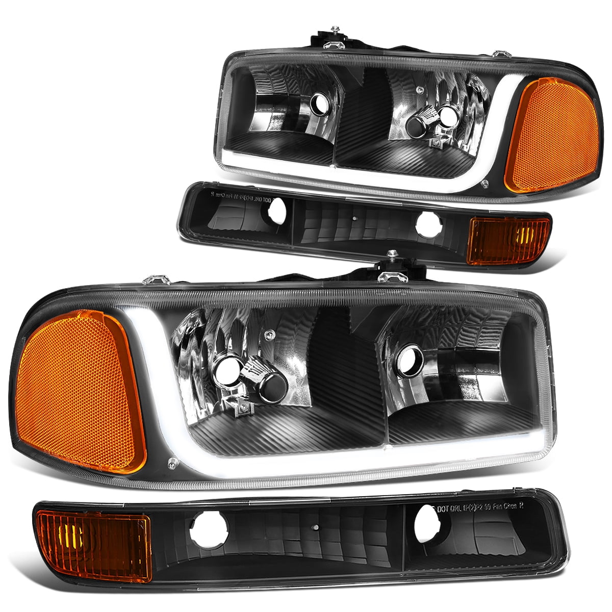 DNA Motoring HL-LB-SIERRA99-BK-AM For 