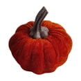 thumbnail image 2 of Velvet Pumpkin Decorations - Assorted Color Soft Plush Faux Pumpkins for Fall Centerpieces,Thanksgiving Table,and Harvest Home Decor,Brown, 2 of 7