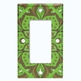 thumbnail image 5 of Metal Light Switch Plate Cover Green Brown Mandala Flower Tile Pattern MDL040, 5 of 13