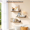 thumbnail image 4 of JessieMal 23.6 Inches Floating Book Shelves for Wall, Floating Wood Shelves for Living Room, Laundry Room, Bedroom, Office Organizer and Storage, Brown, 4 of 7