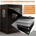 thumbnail image 4 of FICISOG Upgraded Portable Steam Sauna Room with 3L&1200W Steamer, Home Sauna Tent with Chair, 3.9'x2.9'x5.9' Extra Large Size 2-Person Spa Steam Sauna Box with Remote Control, 9 Levels Heating, 4 of 8