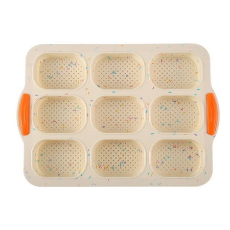 

Worallymy 9-Cavity Silicone Mold Non-stick Bread Baking Mold French Bread Tray for DIY Baking Tool