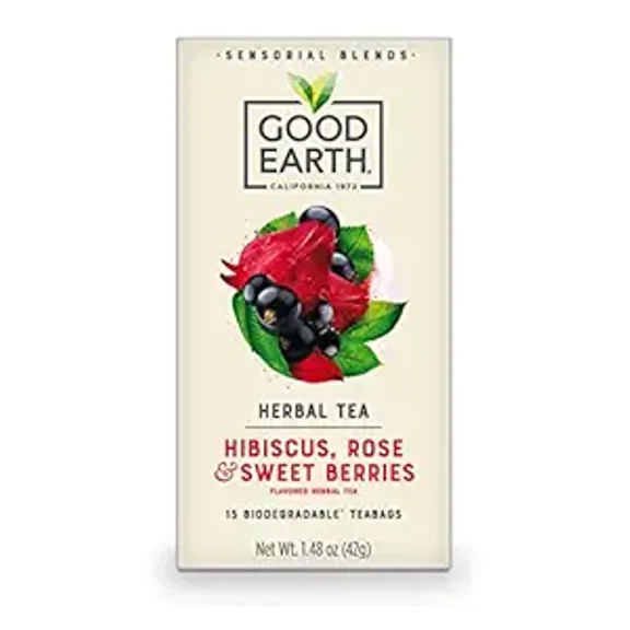 Good Earth Sensorials Hibiscus, Rose & Sweet Berries Herbal Tea 15 ct Box ( Pack of 2 )