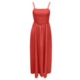 thumbnail image 4 of Wdgfv Women's Summer Smocked Maxi Dress Spaghetti Strap Flowy Swing A-Line Casual Beach Long Dress, 4 of 5