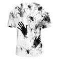 thumbnail image 6 of Summer Shirts for Men Short Sleeve Halloween Spiderweb Print V Neck T Shirts Causal Funny Loose Shirts, 3XL, 6 of 7