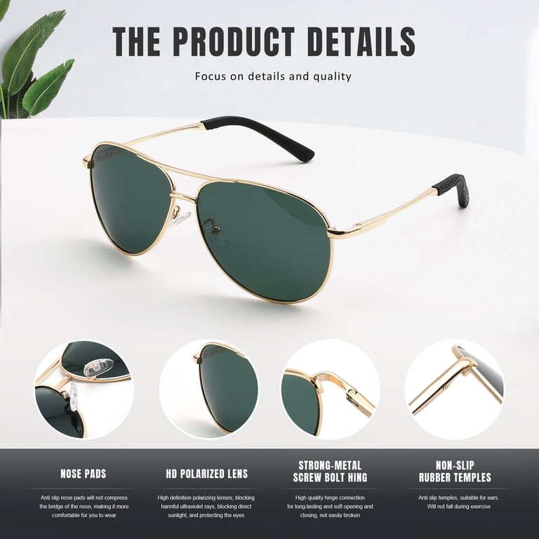 Polarized Aviator Sunglasses for Men Women Driving UV400 Protection Amazon.com: Cyxus Polarized Aviator Sunglasses for Men Women  main image 4