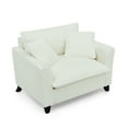 thumbnail image 6 of Lisonu Oversized Accent Chair, Comfortable Lazy Sofa Armchair with Ergonomic Back Support and Padded Cushion for Living Room, Corduroy, Beige, 6 of 11