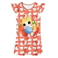 thumbnail image 2 of Pajamas Dress Toddler Girls Nightgowns Sleepwear Cat Lounge Flutter Short Sleeves Outfit Night Gowns for Kids #Red 4-5 Years, 2 of 4