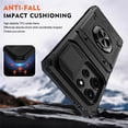 thumbnail image 4 of For Motorola Moto G Power 2025 Phone Case with Finger Ring Holder Kickstand, Card Slots，Heavy Duty Shockproof Rugged Protective Working with Magnetic Car Phone Mount,Black,For Moto G Power 2025, 4 of 7