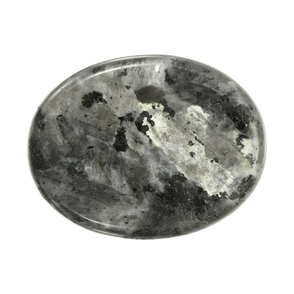 Uxcell Thumb Worry Stone for Anxiety, Natural Oval Crystal Stone, Polished Gemstone Hand Carved Pocket Rock Anxiety Crystals for Women Stress Gifts Meditation, Black Gray