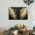 thumbnail image 6 of Shadudu Angel Wings Canvas Wall Art Artwork Black And Picture Angel Wing Abstract Canvas Feather Art Print Angel WingAbstract Angel Painting For Living Room 36x24in, 6 of 7