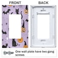 thumbnail image 3 of Yayeee Rocker Switch Wall Plate 2-Gang 4.7"x4.6" Home Decorative Outlet Cover, Light Purple Halloween Black Cat, 3 of 6