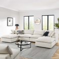 thumbnail image 5 of Modular Sectional Sofa Couch, Ivory White, Fabric, Living Kitchen Cafe Bistro Hospitality Restaurant, Modern Contemporary HB34769, 5 of 5