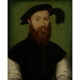 thumbnail image 2 of Corneille de Lyon 20x24 Black Ornate Framed Double Matted Museum Art Print Titled: Portrait of a Man with a Black-Plumed Hat (ca. 1535-40), 2 of 5
