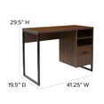 thumbnail image 4 of Merrick Lane Rustic Computer Desk with Shelving and Storage Drawer Metal Frame Pedestal Base Home Office Desk, 4 of 14