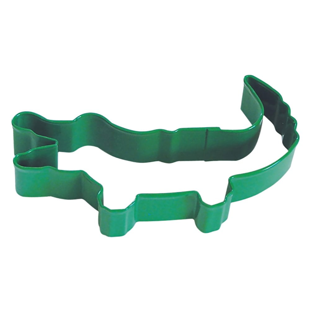 Alligator Bright Green Poly Resin Coated Tin Cookie Cutter 4.5 in R&M