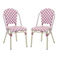thumbnail image 6 of Portia Aluminum and PE Wicker Star-like Woven Pattern Patio Chairs, Set of 2, Pink, 6 of 10