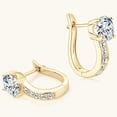 thumbnail image 2 of Pendientes de aro PROSTORY Moissanite de plata 925 de 2 quilates para mujer, 2 of 6