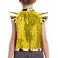 thumbnail image 2 of Moggemol Gilet Prince Garçon Design Arabe à Sequins Ouvert devant avec Manches Courtes Or 6, 2 of 6