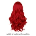 Red Women's Long Wavy Wig With Center Curl Natural Looking Heat