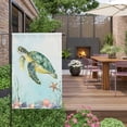 thumbnail image 3 of Sea Turtle Garden Flags For Outdoor, Teal Green Starfish Shell Marine Life Small Double Side Yard Flags Weather Proof Garden Decor for Lawn Outside Holiday 12 x 18 Inches, 3 of 9