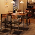 thumbnail image 1 of Brown 5 - piece dining set para 4: rectangular dining mesa con 4 sillas para the kitchen y dining room, 1 of 5