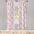 thumbnail image 3 of Ambesonne Floral Curtains, Blooms of a Romantic Spring, Pair of 28"x95", Dried Rose and White, 3 of 5